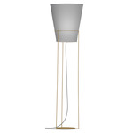 Luke Floor Lamp - Brass / Linen Grey