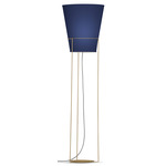 Luke Floor Lamp - Brass / Linen Navy
