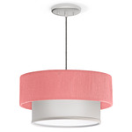 Mia Pendant - Brushed Nickel / Dark Pink
