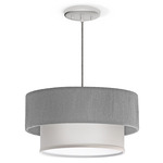 Mia Pendant - Brushed Nickel / Grey