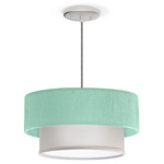 Mia Pendant - Brushed Nickel / Mint Green