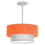 Mia Pendant - Brushed Nickel / Orange