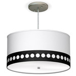 Holly Pendant - Ebony Stained Veneer / White Linen