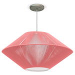 Rachel Pendant - Brushed Nickel / Dark Pink