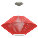 Rachel Pendant - Brushed Nickel / Red