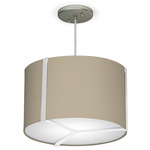 Jordan Pendant - White / Linen Tan