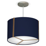Jordan Pendant - Brass / Linen Navy