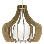 Aly Pendant - Brass / White Linen