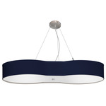 Avery Pendant - Brushed Nickel / Linen Navy