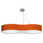 Avery Pendant - Brushed Nickel / Silk Orange