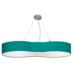Avery Pendant - Brushed Nickel / Silk Turquoise