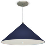 Angelica Pendant - Brushed Nickel / Linen Navy