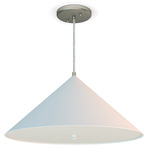 Angelica Pendant - Brushed Nickel / Linen White