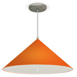 Angelica Pendant - Brushed Nickel / Silk Orange
