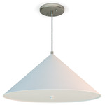 Angelica Pendant - Brushed Nickel / Silk White