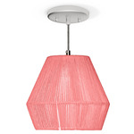 Pearl Pendant - Brushed Nickel / Dark Pink