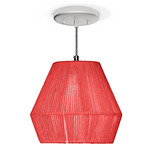 Pearl Pendant - Brushed Nickel / Red