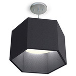 Hex Acoustic Pendant - Brushed Nickel / Felt Black