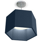 Hex Acoustic Pendant - Brushed Nickel / Felt Navy