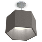 Hex Acoustic Pendant - Brushed Nickel / Felt Dark Grey