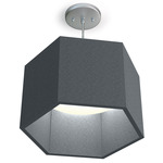 Hex Acoustic Pendant - Brushed Nickel / Felt Light Grey