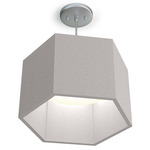 Hex Acoustic Pendant - Brushed Nickel / Felt White