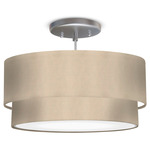 Jewels Double Pendant - Brushed Nickel / Felt Eggshell