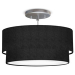 Jewels Double Pendant - Brushed Nickel / Felt Flannel