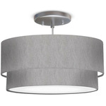 Jewels Double Pendant - Brushed Nickel / Felt Grey