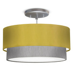 Jewels Double Pendant - Brushed Nickel / Felt Sun Gold