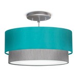 Jewels Double Pendant - Brushed Nickel / Felt Turquoise