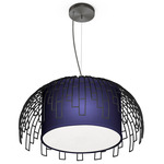 Ivy Pendant - Black / Linen Navy