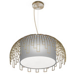 Ivy Pendant - Brass / Linen Grey