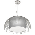Ivy Pendant - Silver / Linen Grey