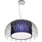 Ivy Pendant - Silver / Linen Navy