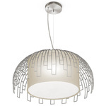 Ivy Pendant - Silver / Linen Oatmeal
