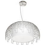 Ivy Pendant - Silver / Linen White