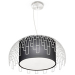 Ivy Pendant - White / Linen Black