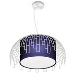 Ivy Pendant - White / Linen Navy