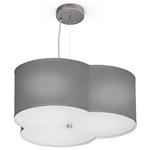 Cloud 3 Pendant - Brushed Nickel / Linen Grey