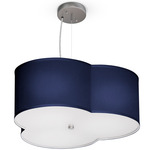 Cloud 3 Pendant - Brushed Nickel / Linen Navy