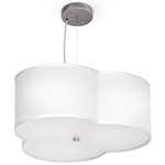 Cloud 3 Pendant - Brushed Nickel / Linen White