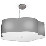 Cloud 5 Pendant - Brushed Nickel / Linen Grey