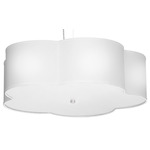 Cloud 5 Pendant - Brushed Nickel / Linen White