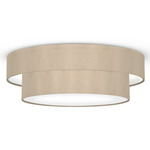 Amy Ceiling Flush Light - Brushed Nickel / Felt Eggshell