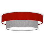 Amy Ceiling Flush Light - Brushed Nickel / Felt Fire Red