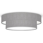 Amy Ceiling Flush Light - Brushed Nickel / Felt Grey