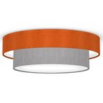 Amy Ceiling Flush Light - Brushed Nickel / Felt Orange