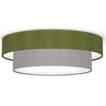 Amy Ceiling Flush Light - Brushed Nickel / Felt Sage