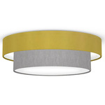 Amy Ceiling Flush Light - Brushed Nickel / Felt Sun Gold